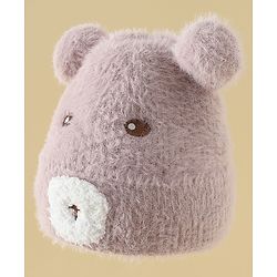 Babyhug Woolen Cap with Ear & Animal Applique Pink - Diameter 17.5 cm