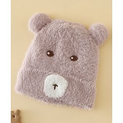 Babyhug Woolen Cap with Ear & Animal Applique Pink - Diameter 17.5 cm