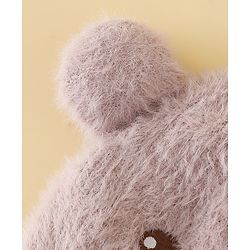 Babyhug Woolen Cap with Ear & Animal Applique Pink - Diameter 17.5 cm