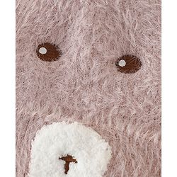 Babyhug Woolen Cap with Ear & Animal Applique Pink - Diameter 17.5 cm
