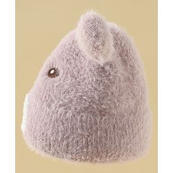 Babyhug Woolen Cap with Ear & Animal Applique Pink - Diameter 17.5 cm