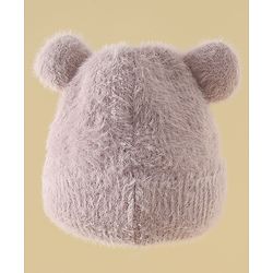 Babyhug Woolen Cap with Ear & Animal Applique Pink - Diameter 17.5 cm