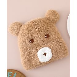 Babyhug Woolen Cap with Ear & Animal Applique Pink - Diameter 17.5 cm