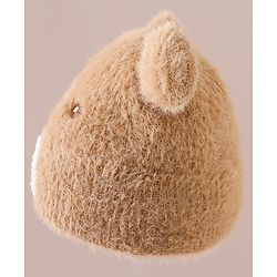 Babyhug Woolen Cap with Ear & Animal Applique Pink - Diameter 17.5 cm