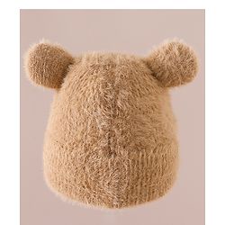 Babyhug Woolen Cap with Ear & Animal Applique Pink - Diameter 17.5 cm