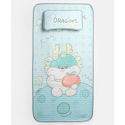 Babyhug Cooling Latex Baby Diaper Changing Mat with Pillow - Green| 60 cm x 120 cm| Soft & Comfortable| Breathable & Skin-Friendly| Cooling Surface| Anti-Slip Base| Washable