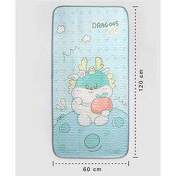 Babyhug Cooling Latex Baby Diaper Changing Mat with Pillow - Green| 60 cm x 120 cm| Soft & Comfortable| Breathable & Skin-Friendly| Cooling Surface| Anti-Slip Base| Washable