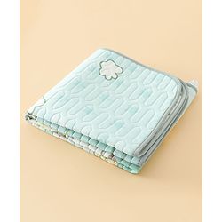 Babyhug Cooling Latex Baby Diaper Changing Mat with Pillow - Green| 60 cm x 120 cm| Soft & Comfortable| Breathable & Skin-Friendly| Cooling Surface| Anti-Slip Base| Washable