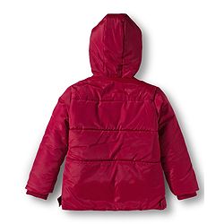 Babyhug Woven Full Sleeves Hooded Padded Jacket with Star Applique - Maroon