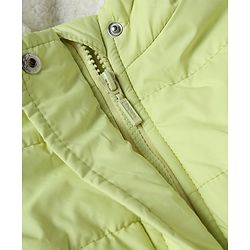 Babyhug Woven Full Sleeves Hooded Padded Jacket and Bag - Lemon