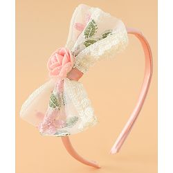Babyhug Hair Bands With Bow Applique Free Size in Pink
