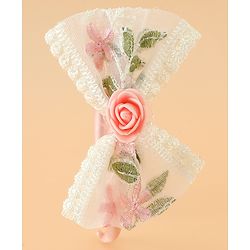 Babyhug Hair Bands With Bow Applique Free Size in Pink
