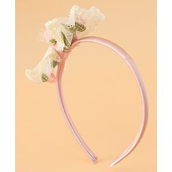 Babyhug Hair Bands With Bow Applique Free Size in Pink