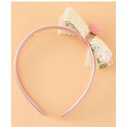 Babyhug Hair Bands With Bow Applique Free Size in Pink