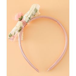 Babyhug Hair Bands With Bow Applique Free Size in Pink