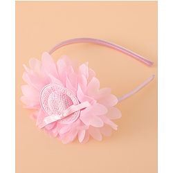 Babyhug Hair Band With Floral Applique Free Size -Pink