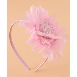 Babyhug Hair Band With Floral Applique Free Size -Pink
