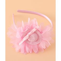 Babyhug Hair Band With Floral Applique Free Size -Pink