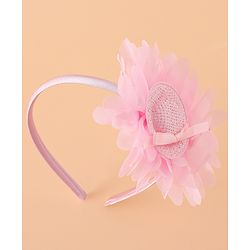 Babyhug Hair Band With Floral Applique Free Size -Pink
