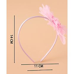 Babyhug Hair Band With Floral Applique Free Size -Pink