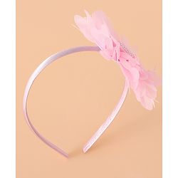 Babyhug Hair Band With Floral Applique Free Size -Pink