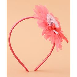 Babyhug Hair Band With Floral Applique Free Size -Pink