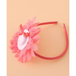 Babyhug Hair Band With Floral Applique Free Size -Pink