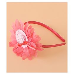 Babyhug Hair Band With Floral Applique Free Size -Pink