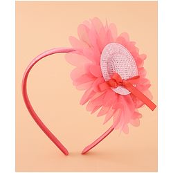 Babyhug Hair Band With Floral Applique Free Size -Pink