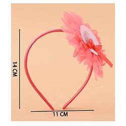 Babyhug Hair Band With Floral Applique Free Size -Pink
