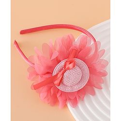 Babyhug Hair Band With Floral Applique Free Size -Pink