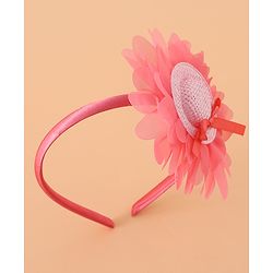 Babyhug Hair Band With Floral Applique Free Size -Pink
