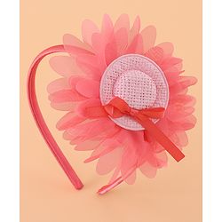 Babyhug Hair Band With Floral Applique Free Size -Pink