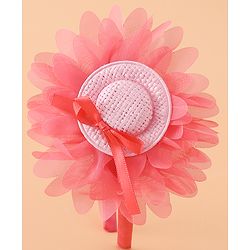 Babyhug Hair Band With Floral Applique Free Size -Pink