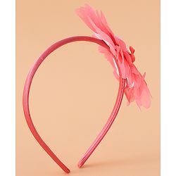 Babyhug Hair Band With Floral Applique Free Size -Pink