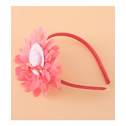Babyhug Hair Band With Floral Applique Free Size -Pink