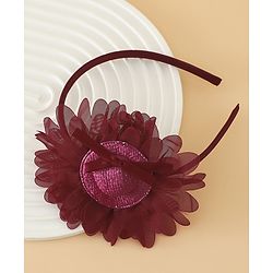 Babyhug Hair Band With Floral Applique Free Size -Pink