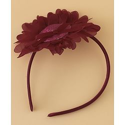 Babyhug Hair Band With Floral Applique Free Size -Pink