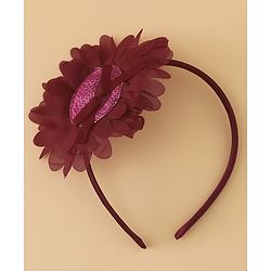 Babyhug Hair Band With Floral Applique Free Size -Pink