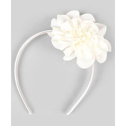 Babyhug Hair Band With Floral Net Applique Free Size - Beige