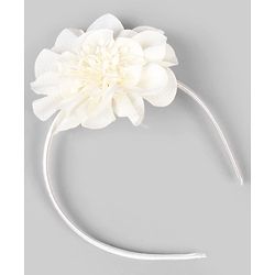 Babyhug Hair Band With Floral Net Applique Free Size - Beige