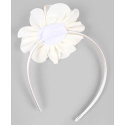 Babyhug Hair Band With Floral Net Applique Free Size - Beige