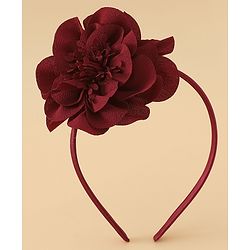Babyhug Hair Band With Floral Net Applique Free Size - Beige