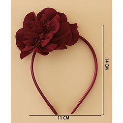 Babyhug Hair Band With Floral Net Applique Free Size - Beige