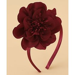 Babyhug Hair Band With Floral Net Applique Free Size - Beige