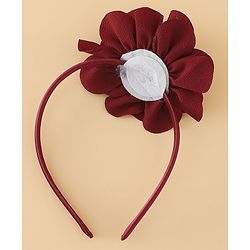 Babyhug Hair Band With Floral Net Applique Free Size - Beige