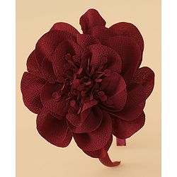 Babyhug Hair Band With Floral Net Applique Free Size - Beige