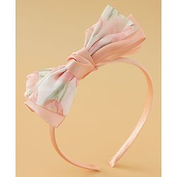 Babyhug Hair Band With Bow Applique Free Size - Pink