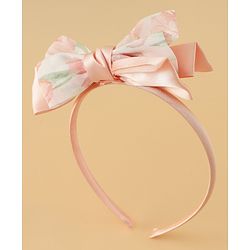 Babyhug Hair Band With Bow Applique Free Size - Pink