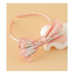 Babyhug Hair Band With Bow Applique Free Size - Pink